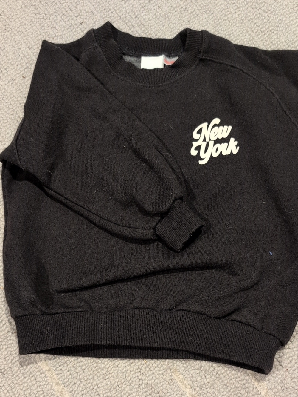 Zara Black Sweatshirt with White "New York" Script